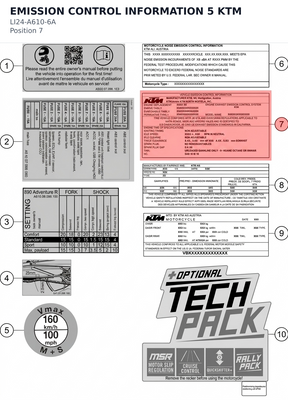 Diagram preview: EMISSION CONTROL INFORMATION 5 KTM (LI24-A610-6A)