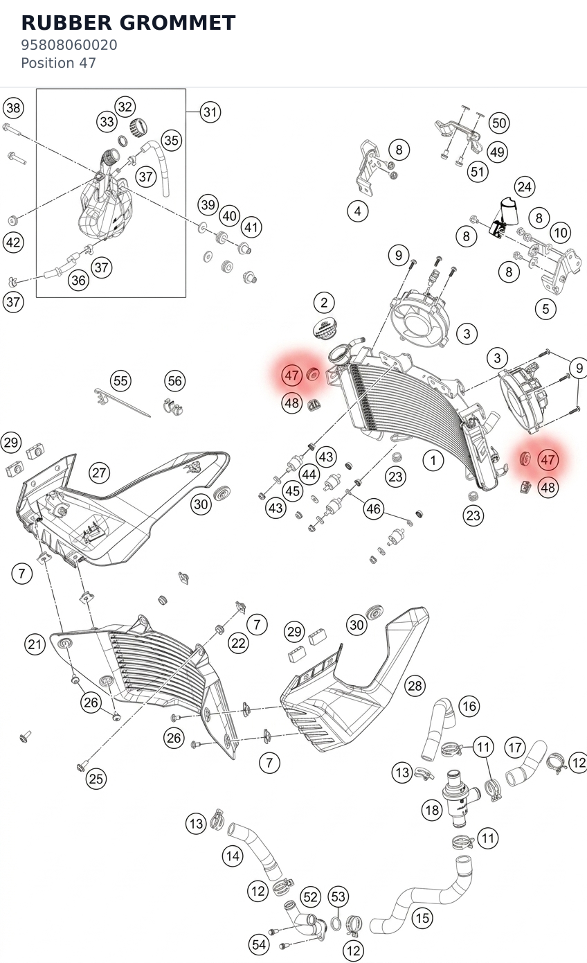Diagram preview: RUBBER GROMMET (95808060020)