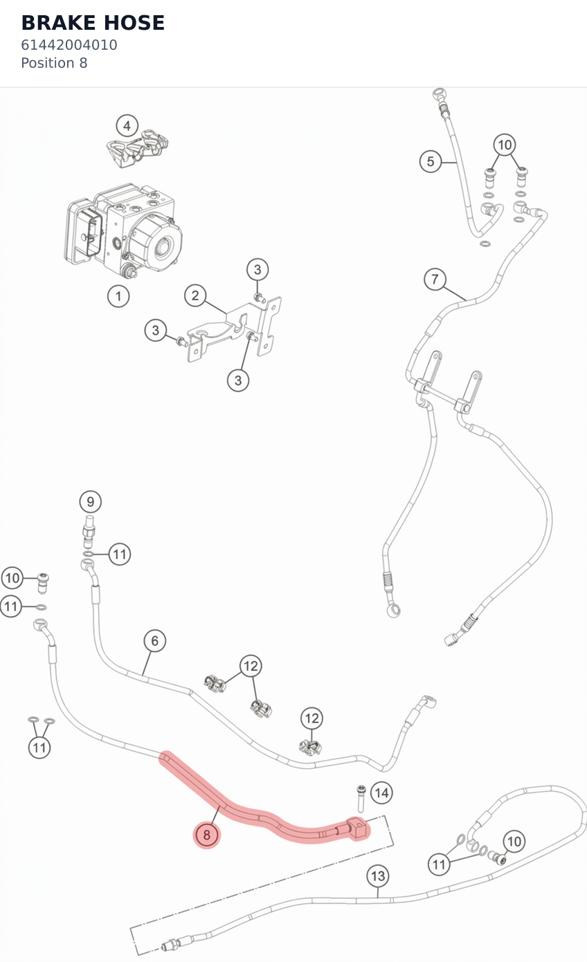 Diagram preview: BRAKE HOSE (61442004010)