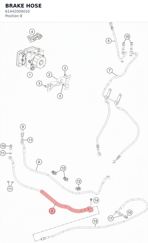 Diagram preview: BRAKE HOSE (61442004010)