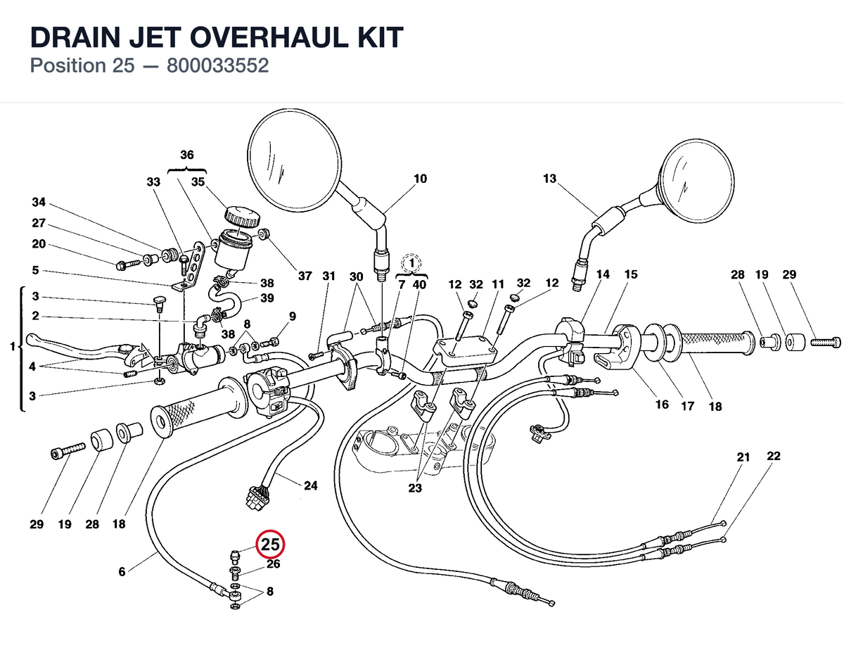 DRAIN JET OVERHAUL KIT 800033552 diagram position