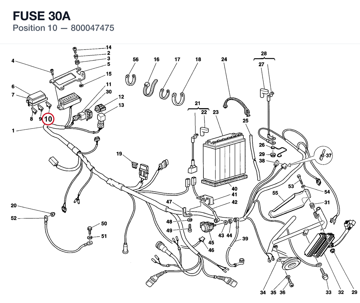 FUSE 30A 800047475 diagram position
