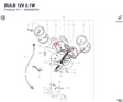 BULB 12V 2.1W 800056750 diagram position