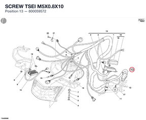 SCREW TSEI M5X0.8X10 800059572 diagram position