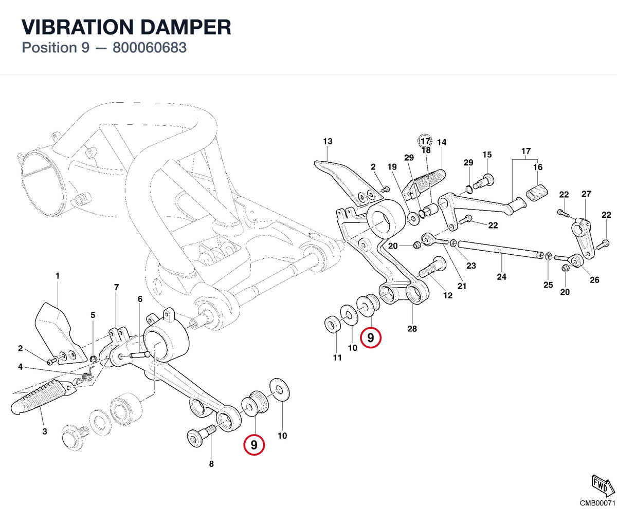 VIBRATION DAMPER 800060683 diagram position