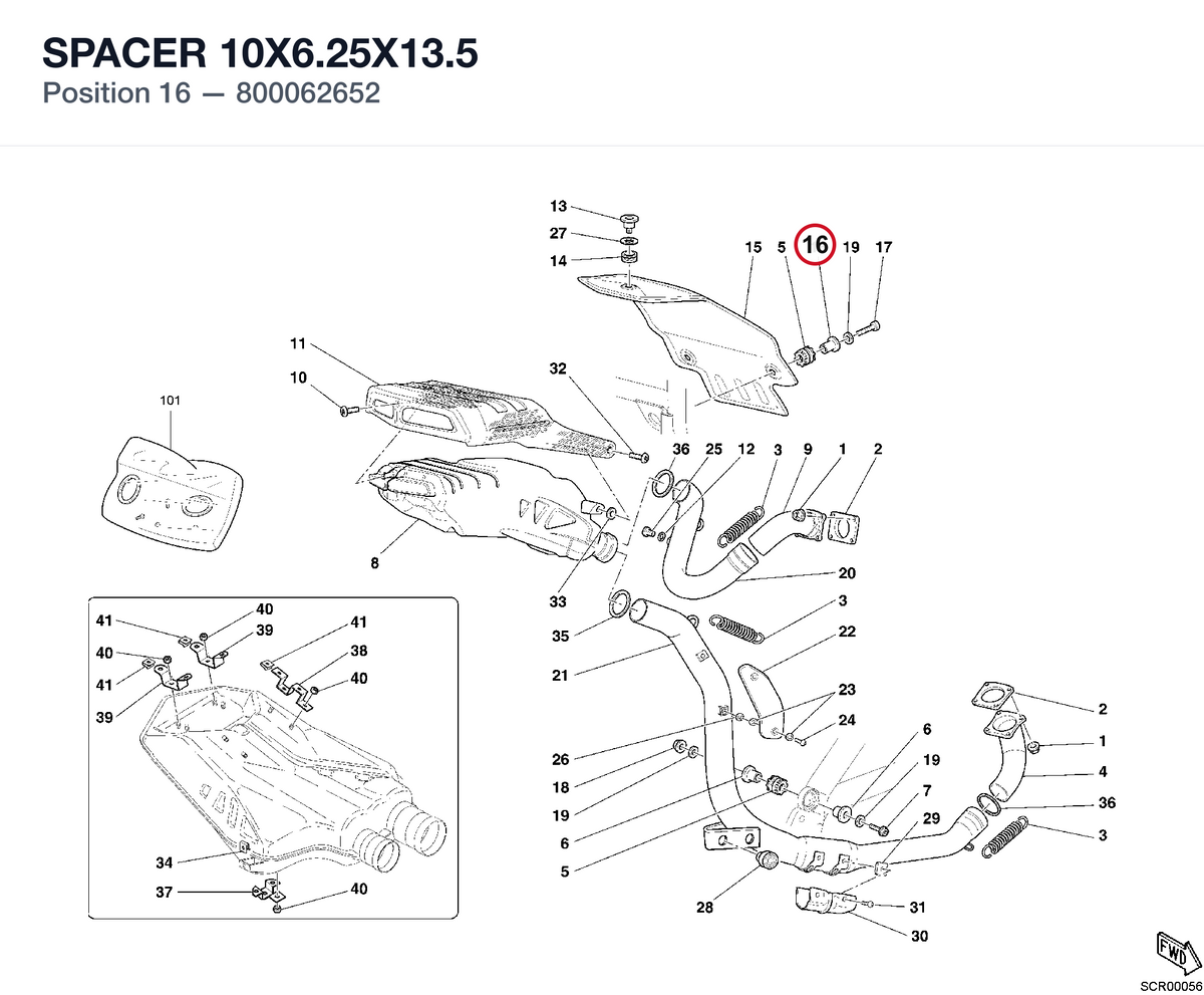 SPACER 10X6.25X13.5 800062652 diagram position