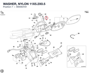WASHER, NYLON 11X5.2X0.5 800063161 diagram position