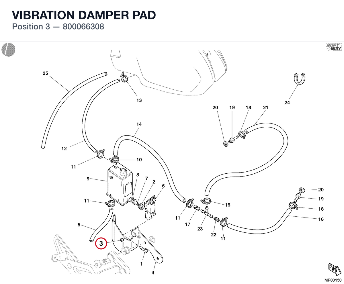 VIBRATION DAMPER PAD 800066308 diagram position