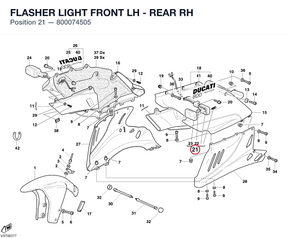 FLASHER LIGHT FRONT LH - REAR RH 800074505 diagram position