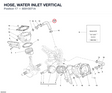 HOSE, WATER INLET VERTICAL 80010071A diagram position
