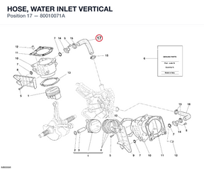 HOSE, WATER INLET VERTICAL 80010071A diagram position