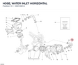 HOSE, WATER INLET HORIZONTAL 80010081A diagram position