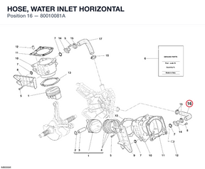 HOSE, WATER INLET HORIZONTAL 80010081A diagram position