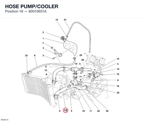 HOSE PUMP/COOLER 80010651A diagram position