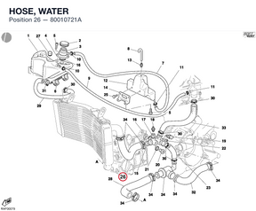 HOSE, WATER 80010721A diagram position