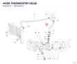 HOSE THERMOSTAT/HEAD 80010831A diagram position