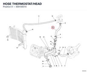 HOSE THERMOSTAT/HEAD 80010831A diagram position