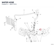 WATER HOSE 80011121A diagram position