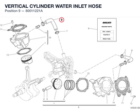 VERTICAL CYLINDER WATER INLET HOSE 80011221A diagram position