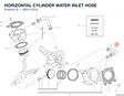 HORIZONTAL CYLINDER WATER INLET HOSE 80011231A diagram position