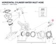 HORIZONTAL CYLINDER WATER INLET HOSE 80011233A diagram position