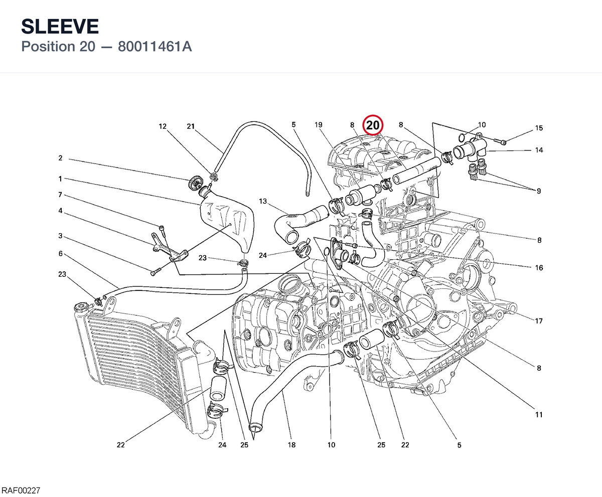 SLEEVE 80011461A diagram position