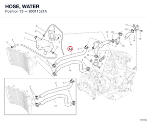 HOSE, WATER 80011521A diagram position