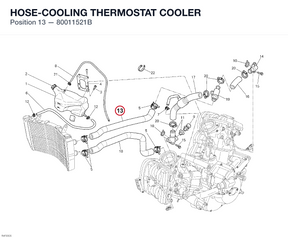 HOSE-COOLING THERMOSTAT COOLER 80011521B diagram position