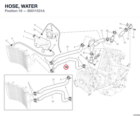 HOSE, WATER 80011531A diagram position
