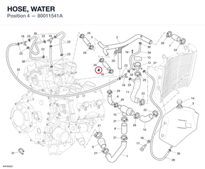 HOSE, WATER 80011541A diagram position
