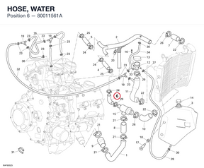 HOSE, WATER 80011561A diagram position