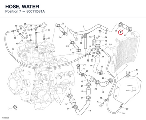 HOSE, WATER 80011581A diagram position