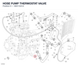 HOSE PUMP THERMOSTAT VALVE 80011641A diagram position