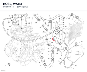 HOSE, WATER 80011671A diagram position