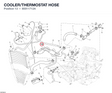COOLER/THERMOSTAT HOSE 80011712A diagram position