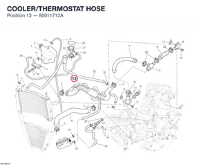 COOLER/THERMOSTAT HOSE 80011712A diagram position