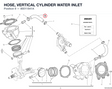 HOSE, VERTICAL CYLINDER WATER INLET 80011841A diagram position