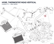HOSE, THERMOSTAT/HEAD VERTICAL 80011861B diagram position
