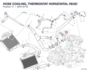 HOSE COOLING, THERMOSTAT HORIZONTAL HEAD 80011871B diagram position
