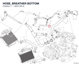 HOSE, BREATHER BOTTOM 80011921A diagram position