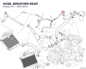 HOSE, BREATHER REAR 80011931A diagram position