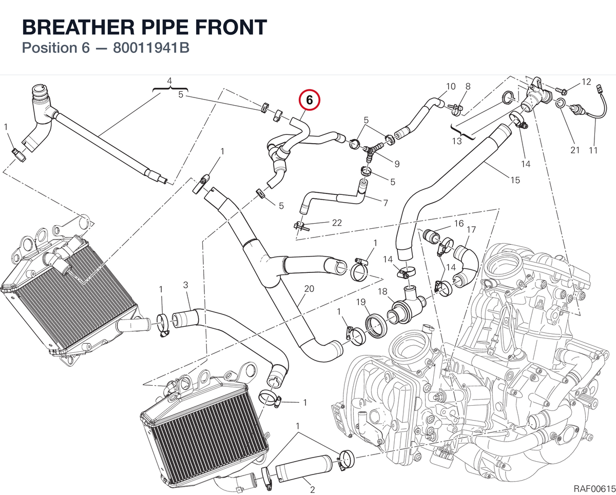 BREATHER PIPE FRONT 80011941B diagram position