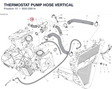 THERMOSTAT PUMP HOSE VERTICAL 80012061A diagram position