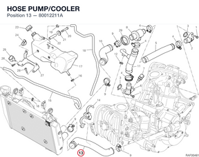 HOSE PUMP/COOLER 80012211A diagram position