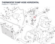 THERMOSTAT PUMP HOSE HORIZONTAL 80012221A diagram position