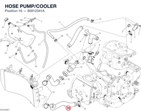 HOSE PUMP/COOLER 80012341A diagram position