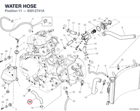 WATER HOSE 80012741A diagram position
