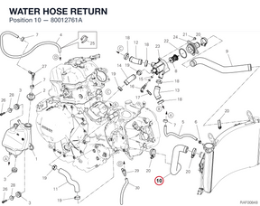 WATER HOSE RETURN 80012761A diagram position