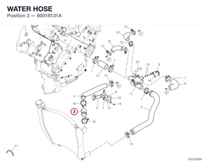 WATER HOSE 80018131A diagram position