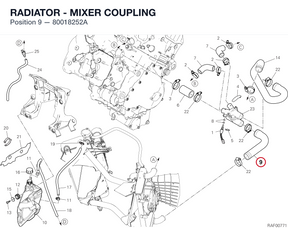 RADIATOR - MIXER COUPLING 80018252A diagram position